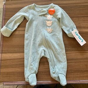NWT Newborn Carter's Blue Farm Zip-Up